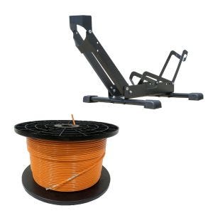 Set : Câble périphérique 300m pour robots tondeuses Ø4,0mm extra fort + support vélo sur pied TS1 porte-vélo 26 à 29" pneus noir