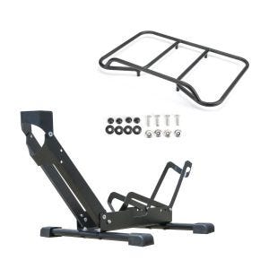 Set: Support vélo sur pied Cranit TS1 porte-vélo 26 à 29" pneus noir + porte-bagages Top case Vario sur mesure pour BMW R 1200 / 1250 GS 04-23