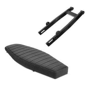Set: Sitzbank flach passend für Simson S50 S51 S70 Craftride VS1 Sitz schwarz + Tuning Kastenschwinge passend für Simson S51 S50 S53 S70 S83 verstärkt RSR schwarz
