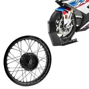 Set: Felge 1,85x16 breit passend für Simson S51 S50 S70 Schwalbe KR51 AF21 schwarz + Transportständer Easy-Fix Motorradwippe bis 21 Zoll schwarz