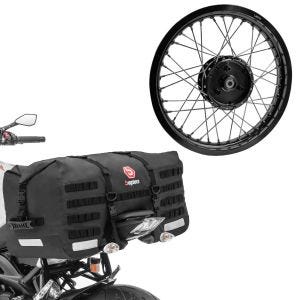 Set: Felge 1,85x16 breit passend für Simson S51 S50 S70 Schwalbe KR51 AF21 schwarz + Hecktasche SX70 70Ltr in schwarz
