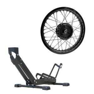 Set: Felge 1,85x16 breit passend für Simson S51 S50 S70 Schwalbe KR51 AF21 schwarz + Fahrradständer freistehend TS1 Fahrradhalter 26 bis 29" Reifen schwarz
