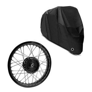 Set: Felge 1,85x16 breit passend für Simson S51 S50 S70 Schwalbe KR51 AF21 schwarz + Abdeckplane XL Abdeckhaube in schwarz