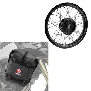 Set: Felge 1,85x16 breit passend für Simson S51 S50 S70 Schwalbe KR51 AF21 schwarz + Sturzbügeltasche passend für Schutzbügel K4 Dry Bag 10 L
