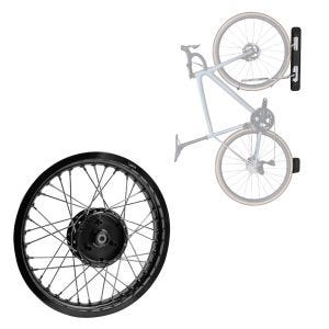 Set: Felge 1,85x16 breit passend für Simson S51 S50 S70 Schwalbe KR51 AF21 schwarz + Fahrrad Wandhalterung schwenkbar ME84 schwarz