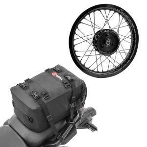 Set: Felge 1,85x16 breit passend für Simson S51 S50 S70 Schwalbe KR51 AF21 schwarz + Hecktasche KH2 Rucksack 20 L schwarz