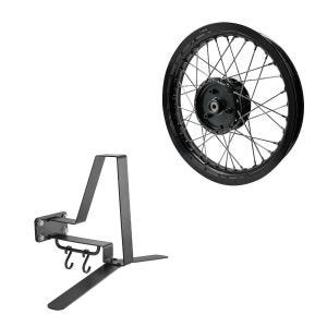 Set: Felge 2,15x16 breit passend für Simson S51 S50 S70 Schwalbe KR51 AF22 schwarz + Garderobe XGP WH2 Wandhalterung Helmhalter schwarz