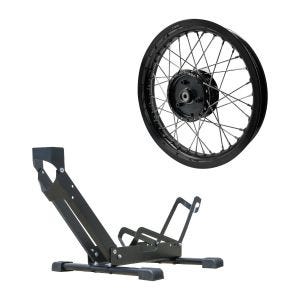 Set: Felge 2,15x16 breit passend für Simson S51 S50 S70 Schwalbe KR51 AF22 schwarz + Fahrradständer freistehend TS1 Fahrradhalter 26 bis 29" Reifen schwarz