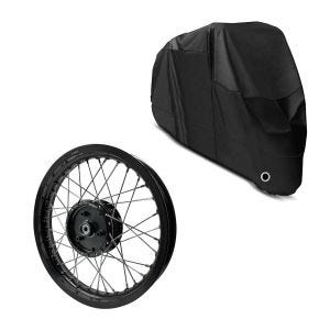 Set: Felge 2,15x16 breit passend für Simson S51 S50 S70 Schwalbe KR51 AF22 schwarz + Abdeckplane XL Abdeckhaube in schwarz