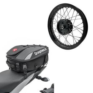 Set: Felge 2,15x16 breit passend für Simson S51 S50 S70 Schwalbe KR51 AF22 schwarz + Hecktasche X30