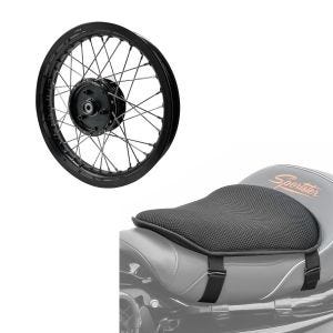 Set: Felge 2,15x16 breit passend für Simson S51 S50 S70 Schwalbe KR51 AF22 schwarz + Gel Sitzkissen M Komfortkissen schwarz
