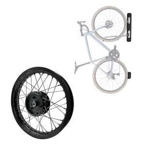 Set: Felge 2,15x16 breit passend für Simson S51 S50 S70 Schwalbe KR51 AF22 schwarz + Fahrrad Wandhalterung schwenkbar ME84 schwarz