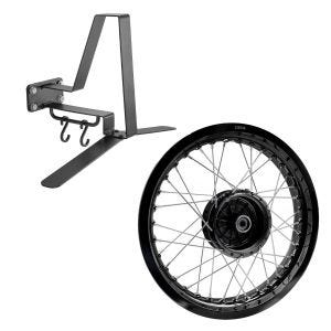 Set: Felge 2,5x16 breit passend für Simson S51 S50 S70 Schwalbe KR51 AF23 schwarz + Garderobe XGP WH2 Wandhalterung Helmhalter schwarz