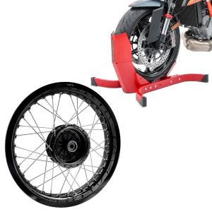 Set: Felge 2,5x16 breit passend für Simson S51 S50 S70 Schwalbe KR51 AF23 schwarz + Motorradwippe Easy-Plus rot