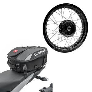 Set: Felge 2,5x16 breit passend für Simson S51 S50 S70 Schwalbe KR51 AF23 schwarz + Hecktasche X30