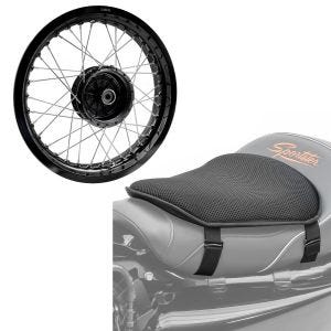 Set: Felge 2,5x16 breit passend für Simson S51 S50 S70 Schwalbe KR51 AF23 schwarz + Gel Sitzkissen M Komfortkissen schwarz