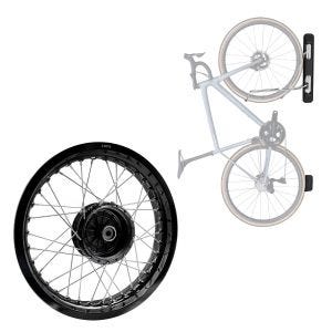 Set: Felge 2,5x16 breit passend für Simson S51 S50 S70 Schwalbe KR51 AF23 schwarz + Fahrrad Wandhalterung schwenkbar ME84 schwarz