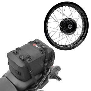 Set: Felge 2,5x16 breit passend für Simson S51 S50 S70 Schwalbe KR51 AF23 schwarz + Hecktasche KH2 Rucksack 20 L schwarz