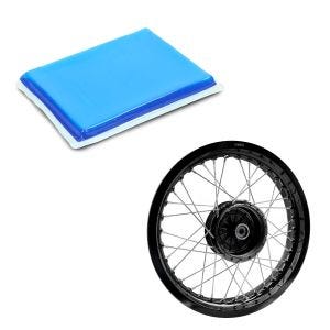 Set: Felge 2,5x16 breit passend für Simson S51 S50 S70 Schwalbe KR51 AF23 schwarz + Gelpad passend für Motorradsitzbank Zuschneidbar, 20 x 15 x 1,5 cm