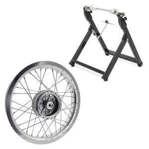 Set: Felge 2,15x16 breit passend für Simson S51 S50 S70 Schwalbe KR51 AF25 + Wuchtbock WU-2 Auswuchtgerät schwarz