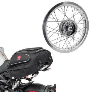 Set: Felge 2,15x16 breit passend für Simson S51 S50 S70 Schwalbe KR51 AF25 + Hecktasche X50 Gepäcktasche hinten 50Ltr in schwarz