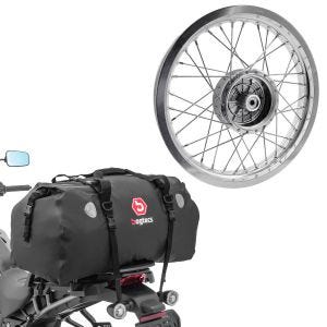 Set: Felge 2,15x16 breit passend für Simson S51 S50 S70 Schwalbe KR51 AF25 + Hecktasche Drybag XF80 Volumen 80l