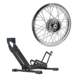 Set: Felge 2,15x16 breit passend für Simson S51 S50 S70 Schwalbe KR51 AF25 + Fahrradständer freistehend TS1 Fahrradhalter 26 bis 29" Reifen schwarz