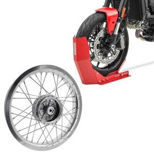 Set: Felge 2,15x16 breit passend für Simson S51 S50 S70 Schwalbe KR51 AF25 + Transportständer Easy-Fix Motorradwippe bis 21 Zoll rot
