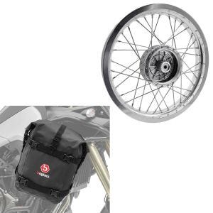 Set: Felge 2,15x16 breit passend für Simson S51 S50 S70 Schwalbe KR51 AF25 + Sturzbügeltasche passend für Schutzbügel K4 Dry Bag 10 L