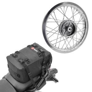 Set: Felge 2,15x16 breit passend für Simson S51 S50 S70 Schwalbe KR51 AF25 + Hecktasche KH2 Rucksack 20 L schwarz