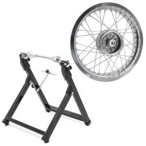 Set: Felge 2,5x16 breit passend für Simson S51 S50 S70 Schwalbe KR51 AF26 + Wuchtbock WU-2 Auswuchtgerät schwarz