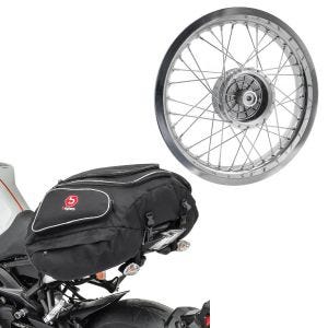 Set: Felge 2,5x16 breit passend für Simson S51 S50 S70 Schwalbe KR51 AF26 + Hecktasche X50 Gepäcktasche hinten 50Ltr in schwarz