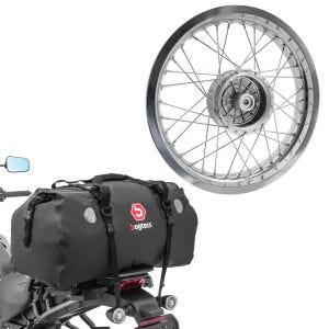 Set: Felge 2,5x16 breit passend für Simson S51 S50 S70 Schwalbe KR51 AF26 + Hecktasche Drybag XF80 Volumen 80l