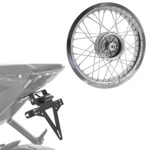 Set: Felge 2,5x16 breit passend für Simson S51 S50 S70 Schwalbe KR51 AF26 + Kennzeichenhalter KH4 Nummernschildhalter mit LED Beleuchtung
