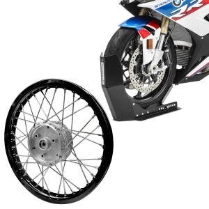 Set: Speichenrad Felge Alu 1,6x16 passend für Simson S51 S50 S70 Schwalbe KR51 AF28 schwarz + Transportständer Easy-Fix Motorradwippe bis 21 Zoll schwarz