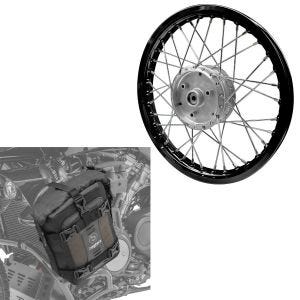 Set: Speichenrad Felge Alu 1,6x16 passend für Simson S51 S50 S70 Schwalbe KR51 AF28 schwarz + Sturzbügeltasche S3 passend für Schutzbügel 6L