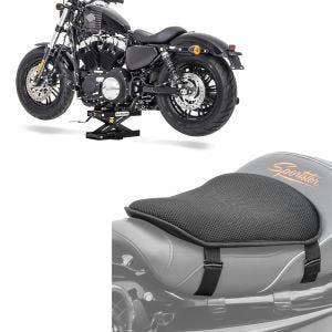 Set: Hebebühne Mini-Lift Scherenheber bis 500kg in schwarz + Gel Sitzkissen M Tourtecs Universal Komfortkissen schwarz_1