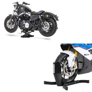 Set: Hebebühne Mini-Lift Scherenheber bis 500kg in schwarz + Wippe Easy-Plus ständer bis 21 Zoll schwarz-matt_1