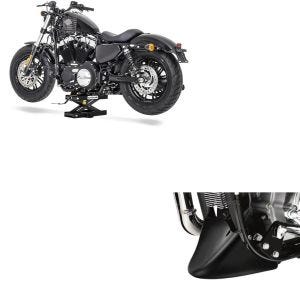 Set: Hebebühne Mini-Lift Scherenheber bis 500kg in schwarz + Bugspoiler Harley Davidson Sportster 04-20 in schwarz_1