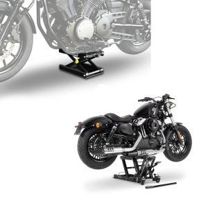 Set: Moto Pont elevateur ciseaux Mid-lift L compatible avec moto custom et Chopper + Pont elevateur ciseaux M noir compatible avec moto custom et motos custom CB38783