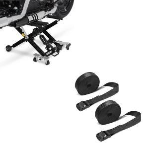 Set: Hebebühne Mid-Lift XL heber bis 500kg in schwarz + Spanngurt Set Zurrgurte 150cm 2 Stück in schwarz_1