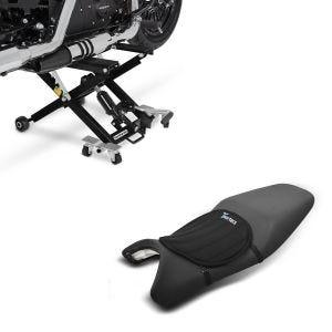 Set: Hebebühne Mid-Lift XL heber bis 500kg in schwarz + Gel Sitzkissen Tourtecs Neopren M Gelkissen Sitzauflage in schwarz_1