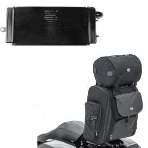 Sissybar Tasche SXL Hecktasche mit Gepäckrolle in schwarz + Wasserkühler passend für Honda Shadow VT 750 C 97-03 Radiator Kühler
