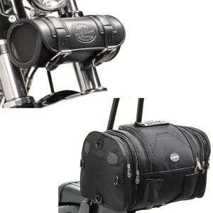 Set: Hecktasche RB1 Gepäckrolle 24-30Ltr passend für Chopper Cruiser + Werkzeugrolle Elgin 2,4Ltr passend für Chopper Cafercaer und Scrambler in