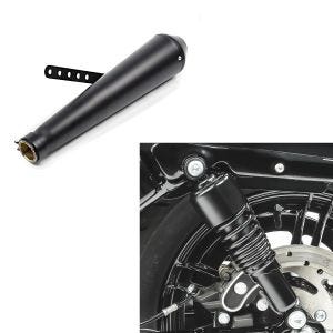 Set: Stoßdämpfer 10,5" Harley Sportster 04-20 Federbein + Auspuff Cone Endschalldämpfer Caferacer universal schwarz_1