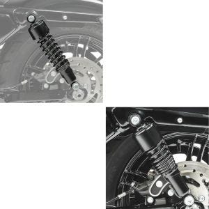 Set: Stoßdämpfer 11,9 Zoll 302mm passend für Harley Davidson Sportster 88-20 Craftride Federbeine in schwarz + Stoßdämpfer 10,5 Zoll passend für Harley Davidson Sportster 04-20 Federbeine von Craftride schwarz