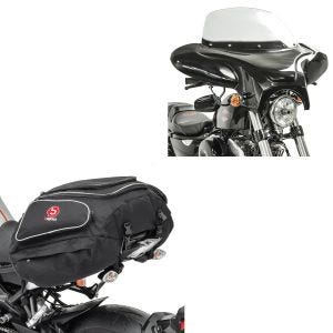 2x Batwing Verkleidung für Suzuki Intruder M 800 Craftride mit Windschild schwarz Spar-Set_1