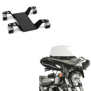 Set: Batwing Verkleidung für Chopper und Custombikes mit Windschild + Rangierhilfe für Hauptständer mit ABE Easy Mover III bis 400kg in