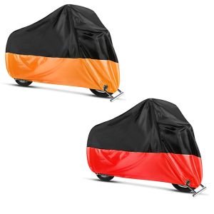 Set: Abdeckplane XXL Abdeckhaube in schwarz-orange + Abdeckplane XL Abdeckhaube in schwarz-rot