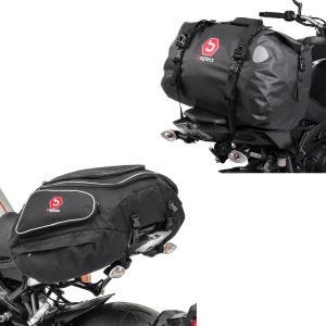Set: Hecktasche Drybag TB40 Wasserdicht Volumen 40l + Hecktasche X50 Gepäcktasche hinten 50Ltr in schwarz_1